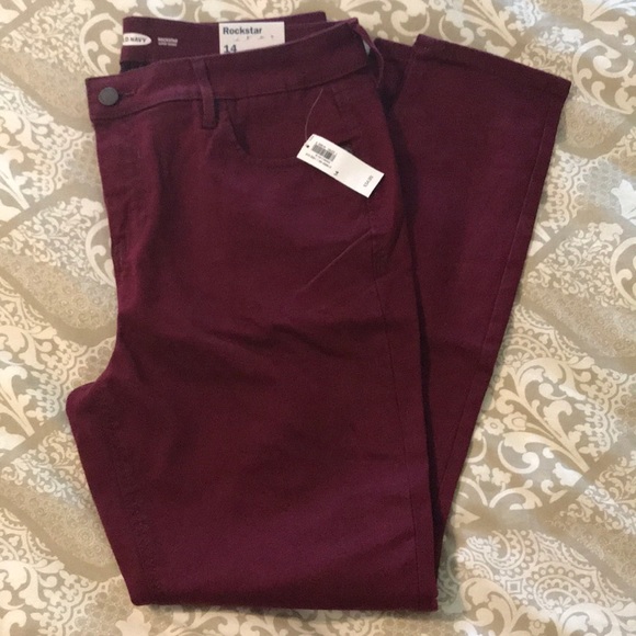 Old Navy Pants - Burgundy Old Navy Rock Star Jeans